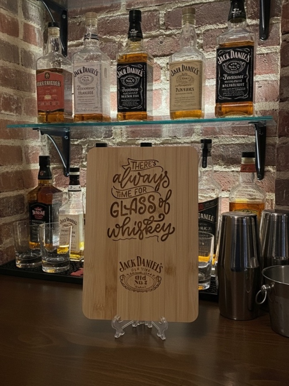 Charcuterie Cutting Board There’s Always Time for Glass of Whiskey Jack Daniels